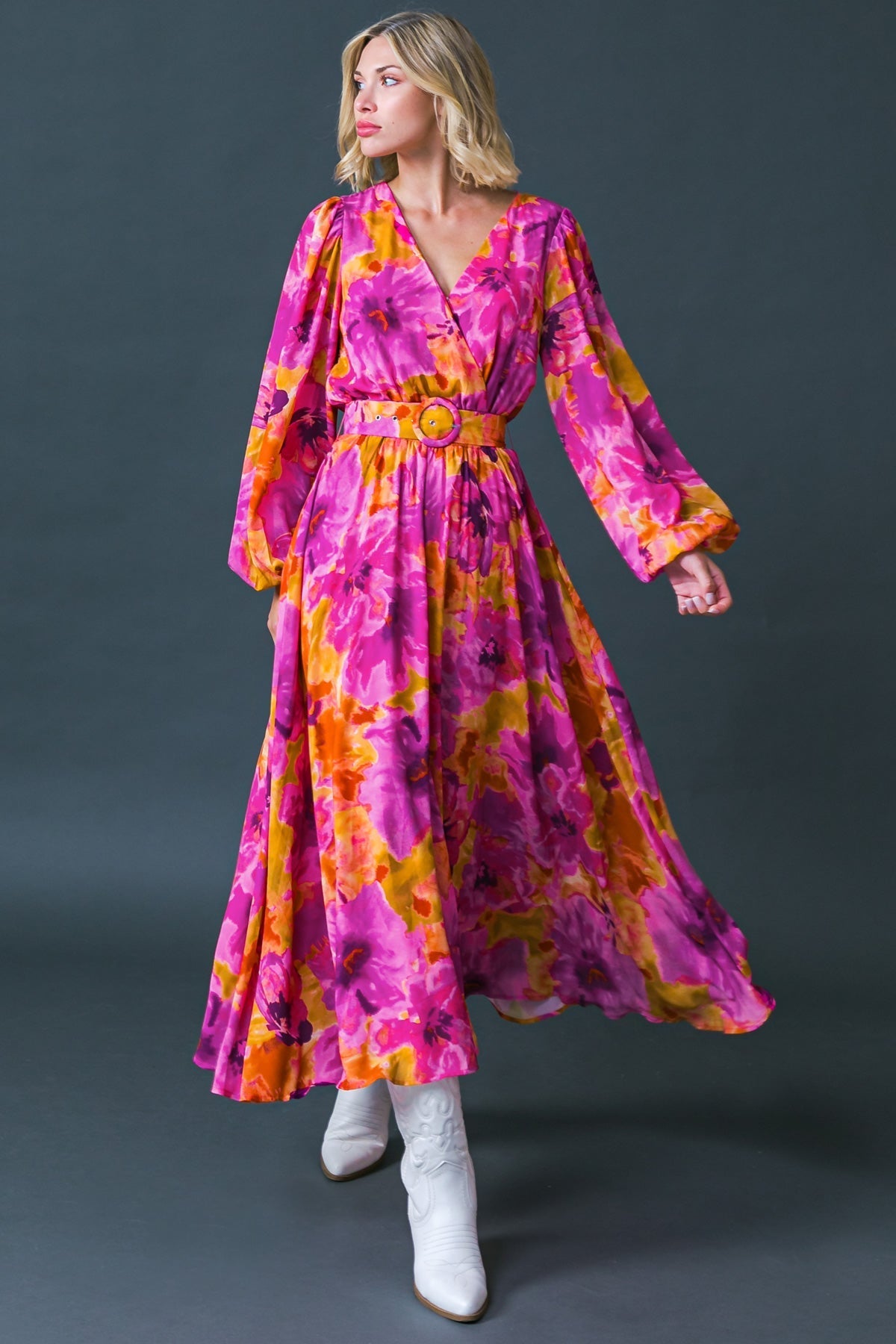 JUST WATCH ME WOVEN MIDI DRESS Flying Tomato